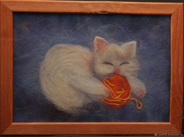 Шерстяная акварель котенок