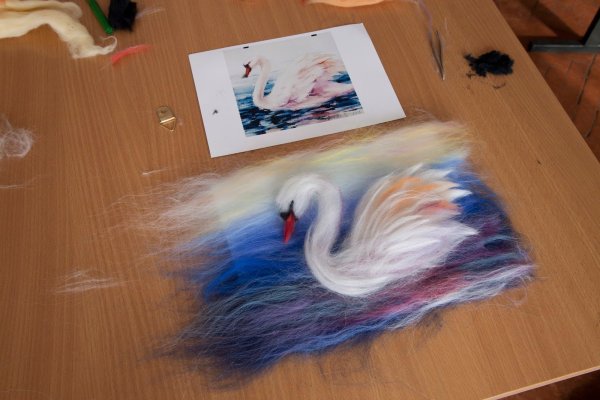 Картина из шерсти для детей