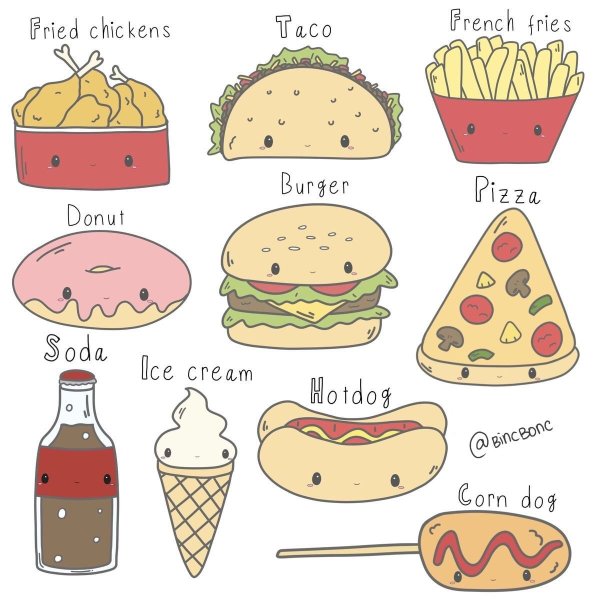 Маленькая еда для срисовки легкие