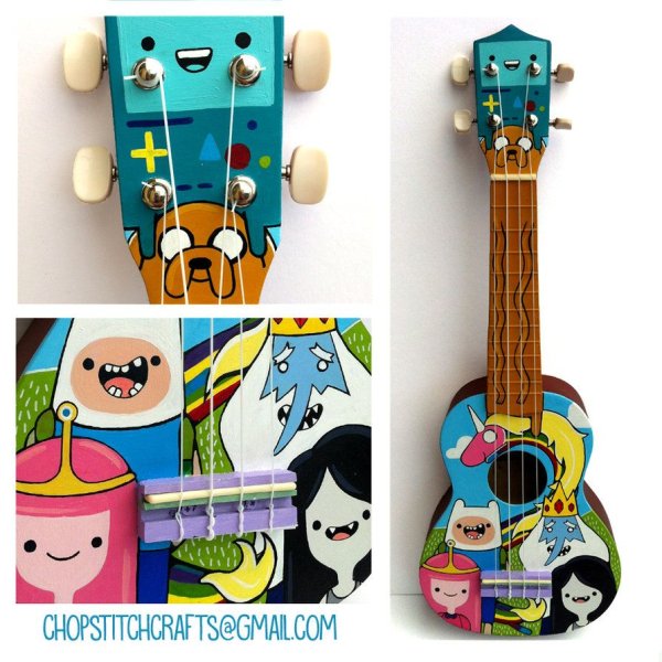 Укулеле сиреневая Разрисованная