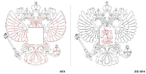 Поэтапный рисунок герба России