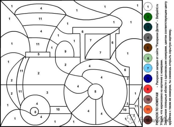 Раскраска по номерам для детей