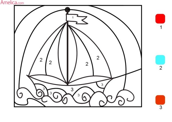 Раскрашивание по номерам для детей легкие
