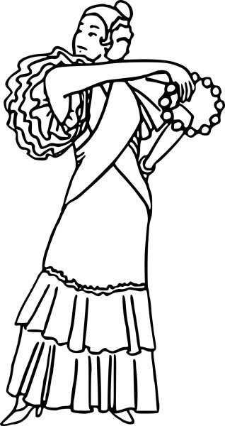 Акварель танец фламенко Испания