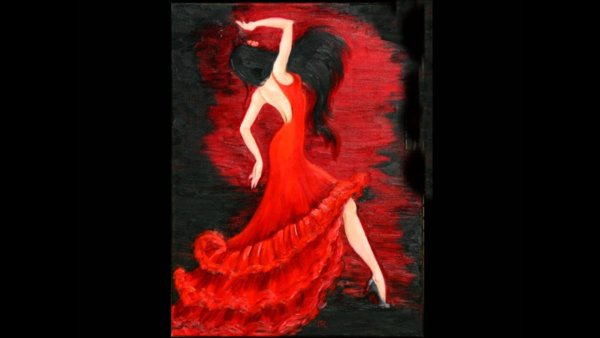 Фламенко рисунок черно белый