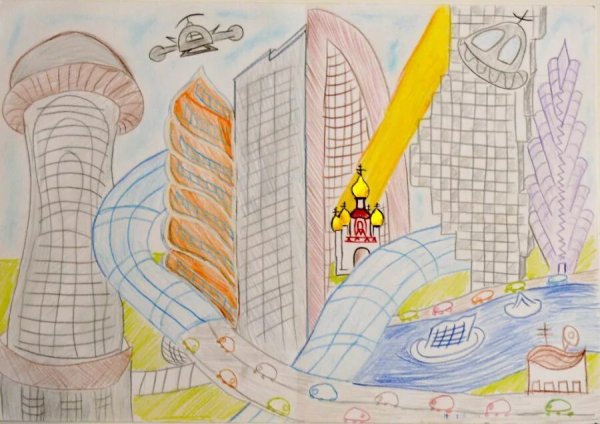 Рисунок на тему город будущего