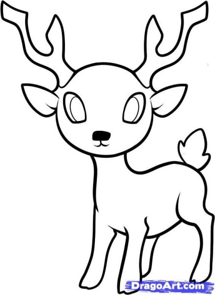 Новогодний олень рисование с детьми