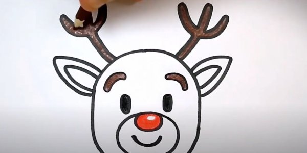 Поэтапное рисование оленя