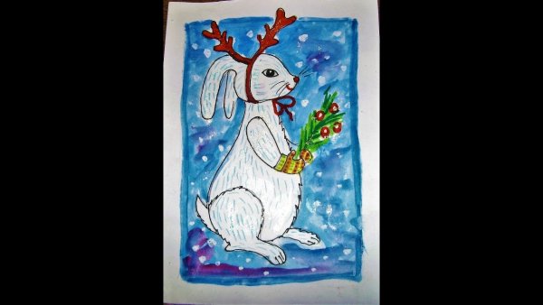 Новогодние зверушки рисунки