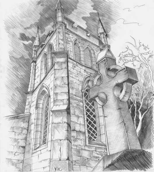 Готический замок рисунок