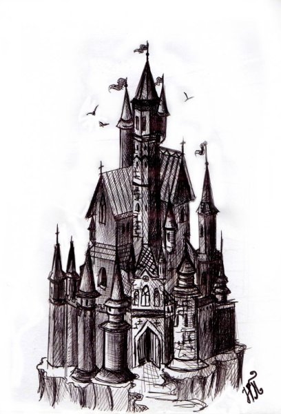 Готический стиль в архитектуре карандашом