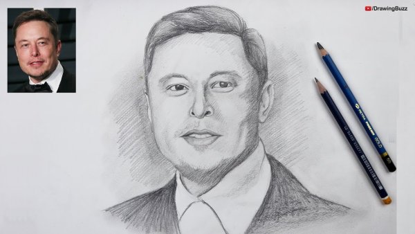 Илон Маск карандашом