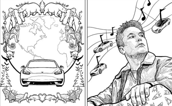 Илон Маск поп арт портрет