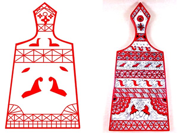 Городецкая роспись доска разделочная