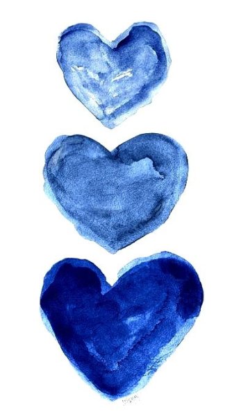 Сердечки синего цвета