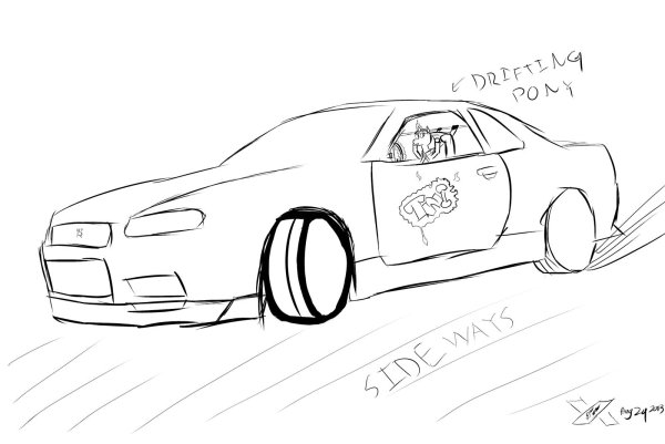 Рисунок дрифт машины легко