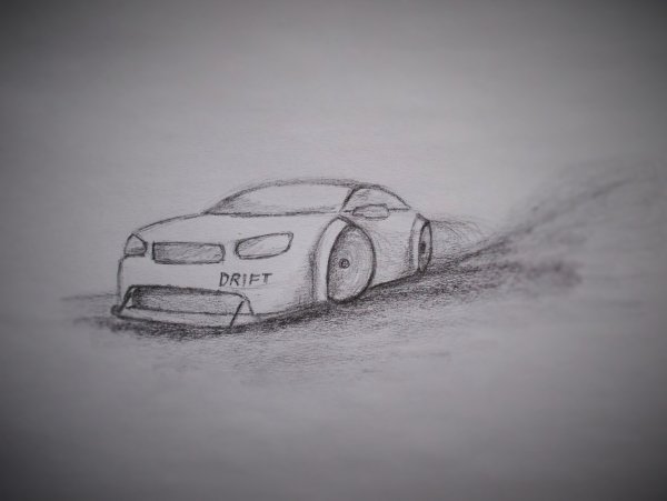 Машины в дрифте карандашом