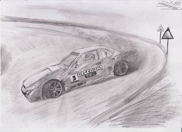 Нарисовать машину в дрифте