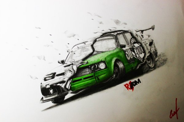 JDM машины карандашом