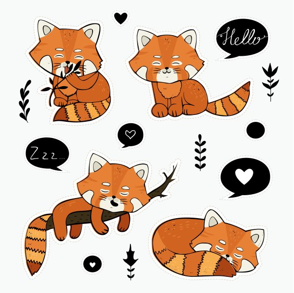 Стилизация животных красная Панда