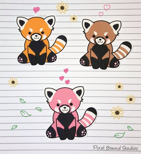 Милые красные пандочки рисунки