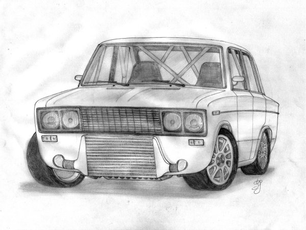 ВАЗ 2106 нарисовать спереди