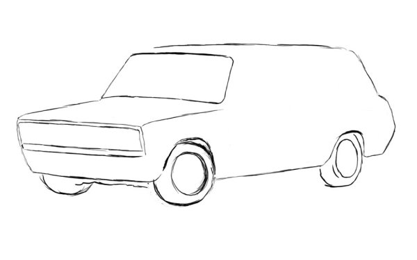 Рисунки машин для срисовки легкие