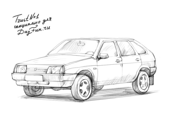ВАЗ 2114 карандашом