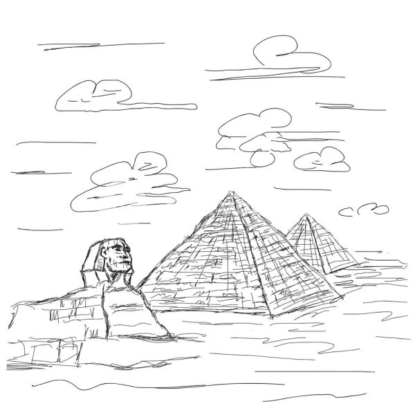 Египет пирамида Хеопса набросок