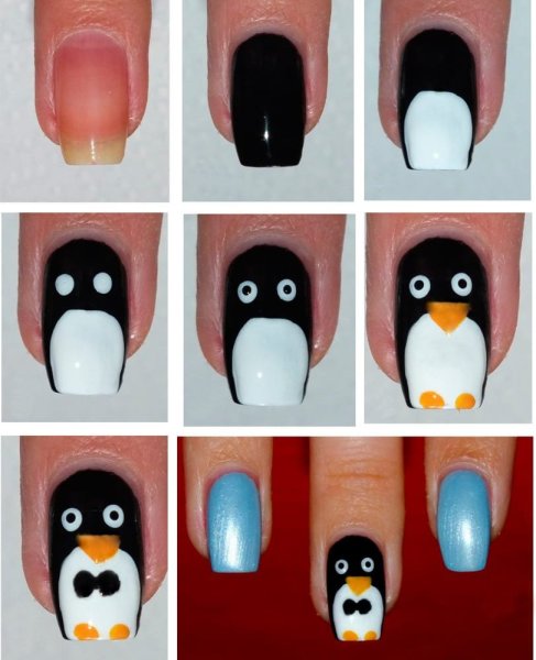 Лёгкий рисунок на ногтях