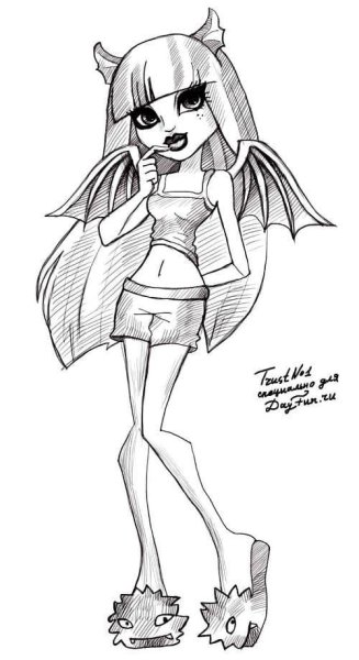 Монстр Хай рисунки карандашом