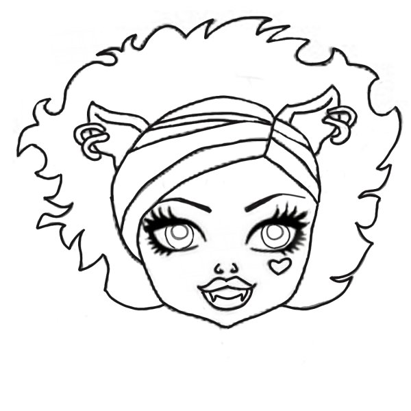 Раскраска Монстер Хай лицо