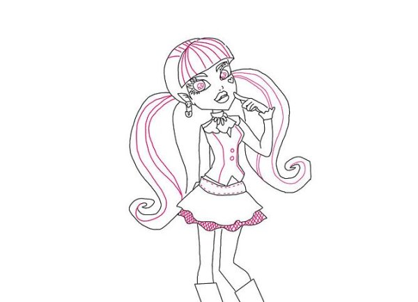 Рисунки карандашом монстр Хай Дракулаура