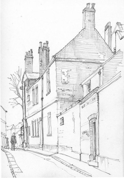 Архитектура улицы карандашом