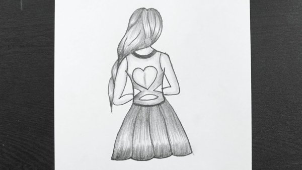 Рисунок девушки карандашом для срисовки легкие