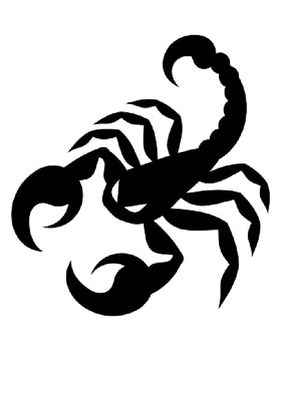 Трафарет скорпиона для вырезания