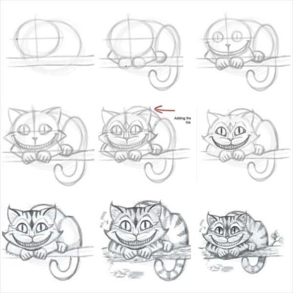 Чеширский кот рисунок