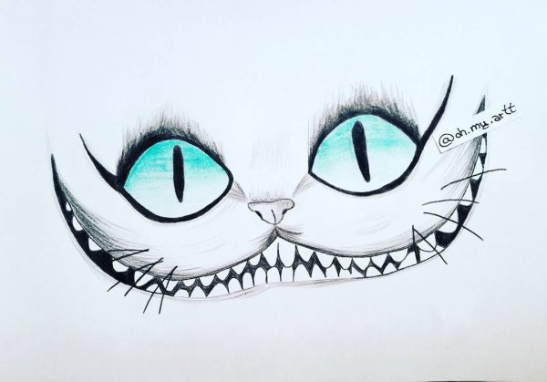 Чеширский кот гуашью