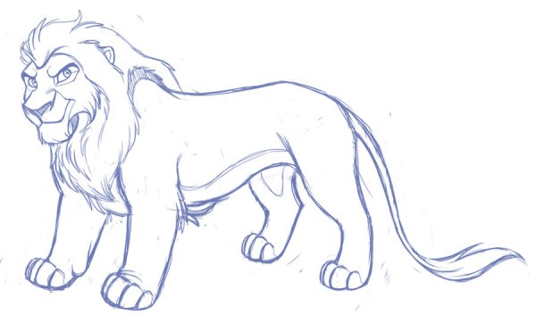 Рисунок Льва для срисовки