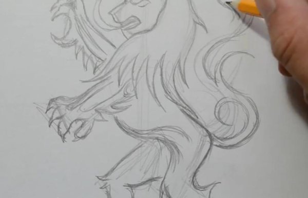 Лев и девушка карандашом рисунок для срисовки