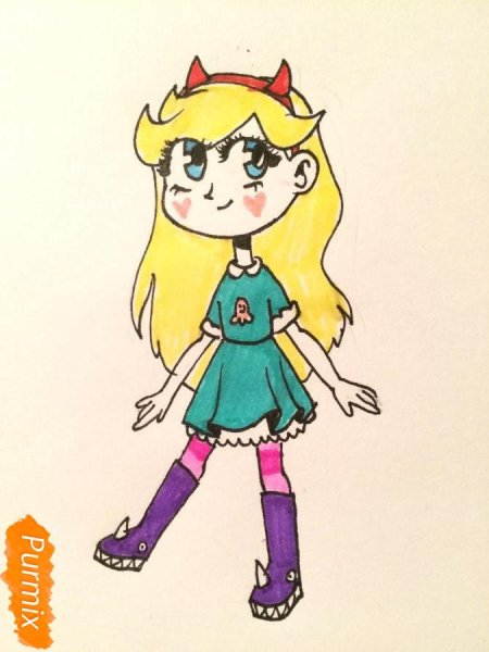 Звёздочка Баттерфляй в полный рост для срисовки