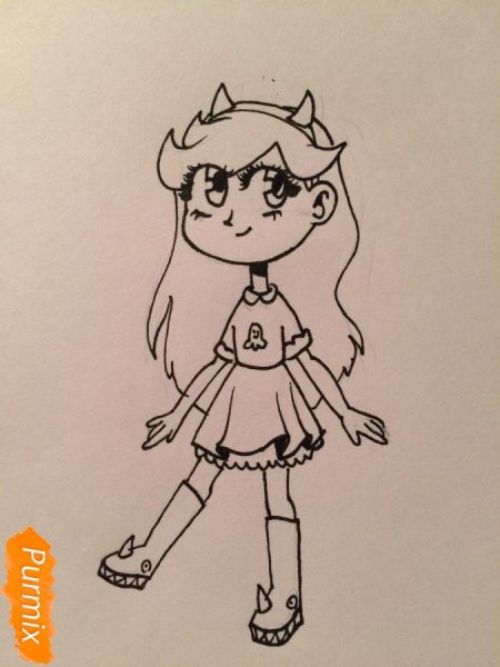 Звёздочка Баттерфляй рисунок карандашом