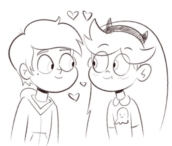 Звездочка Баттерфляй и Марко чёрно белые