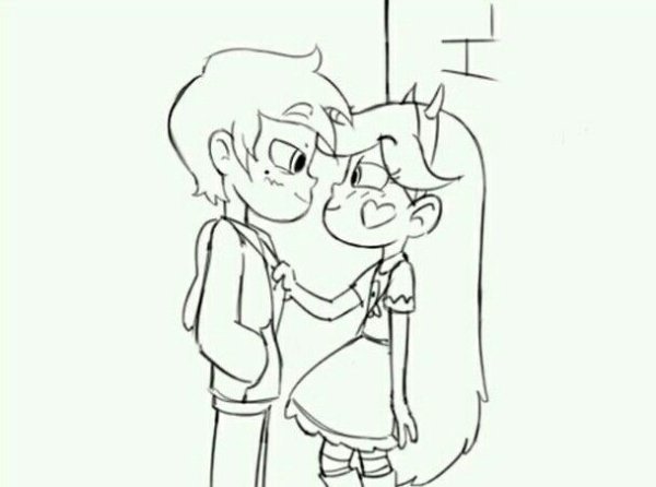 Звёздочка Баттерфляй и Марко черно белые