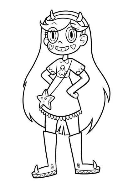 Звёздная принцесса и силы зла раскраска