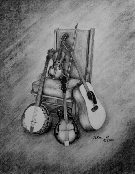 Тематический натюрморт карандашом