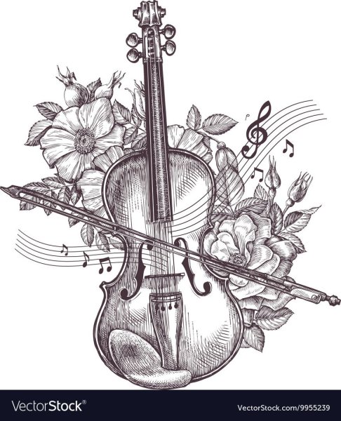 Гитара рисунок карандашом