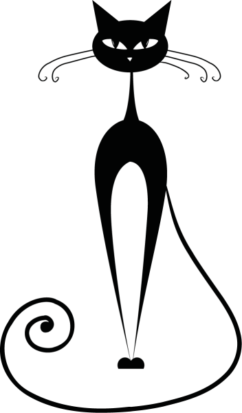 Рисунок черного кота для срисовки
