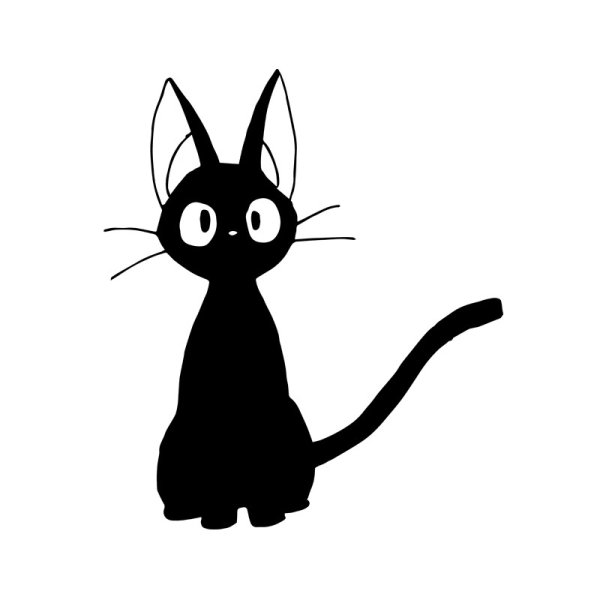 Черный котик рисунок