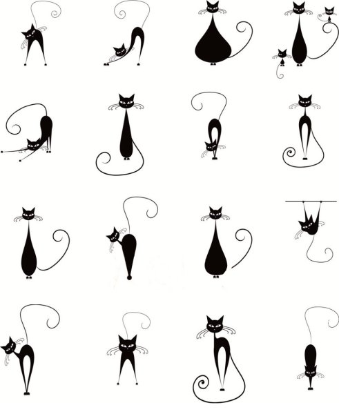 Красивый силуэт кошки